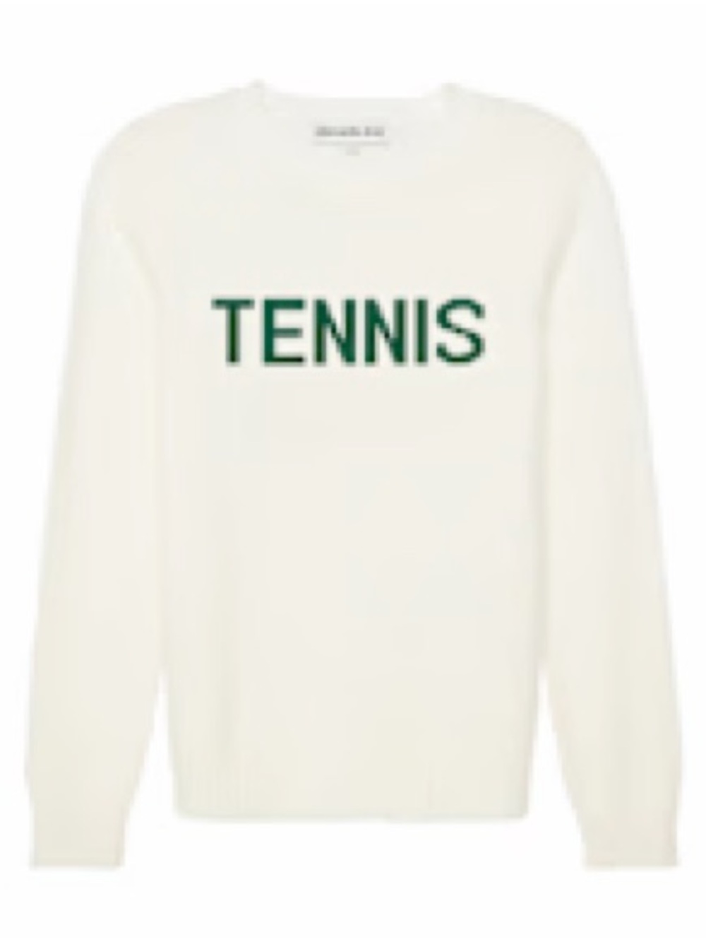 Ellsworth + Ivey Tennis Crewneck Sweater Ivory Green XS